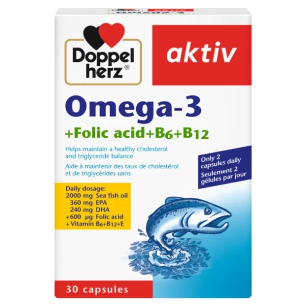 Doppelherz Aktiv Omega-3 + Folic acid + B6 + B12